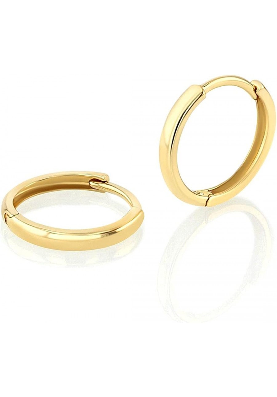 14K Gold 9 x 9mm Round Hoop Huggie Earrings in Various Sizes $36.03 Hoop