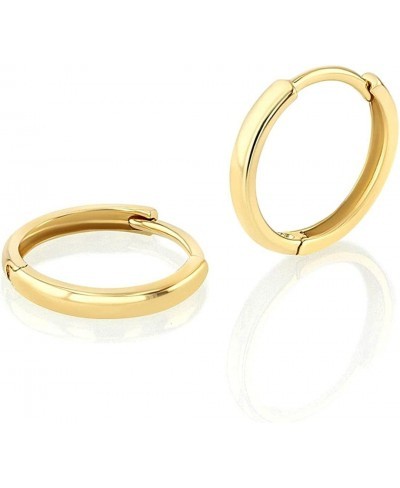 14K Gold 9 x 9mm Round Hoop Huggie Earrings in Various Sizes $36.03 Hoop