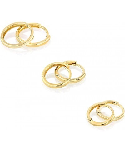 14K Gold 9 x 9mm Round Hoop Huggie Earrings in Various Sizes $36.03 Hoop