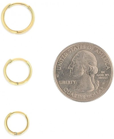 14K Gold 9 x 9mm Round Hoop Huggie Earrings in Various Sizes $36.03 Hoop