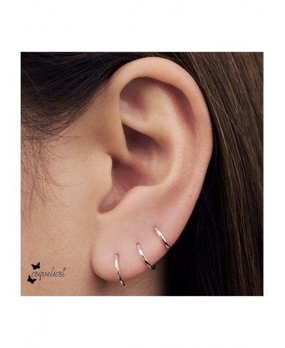 14K Gold 9 x 9mm Round Hoop Huggie Earrings in Various Sizes $36.03 Hoop