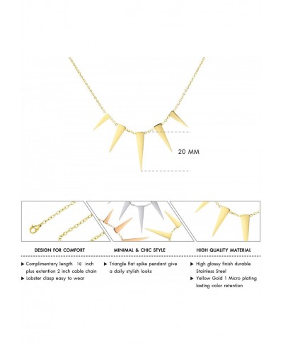 Womens Figaro Chain Stainless Steel Spiky Triangle Pendant Necklace $21.14 Chains