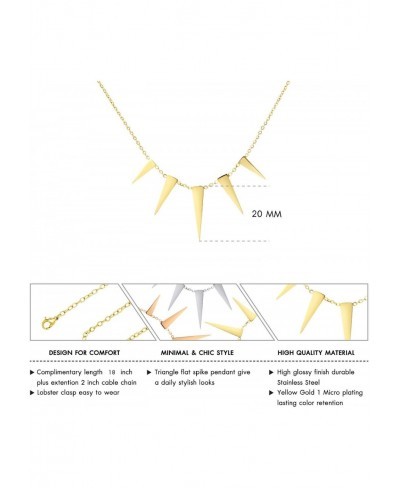 Womens Figaro Chain Stainless Steel Spiky Triangle Pendant Necklace $21.14 Chains