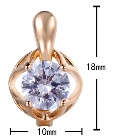 White Diamond Earrings Flower Hoop 18K Rose Gold Plated Hypoallergenic Lucky Gift for Women $23.73 Hoop