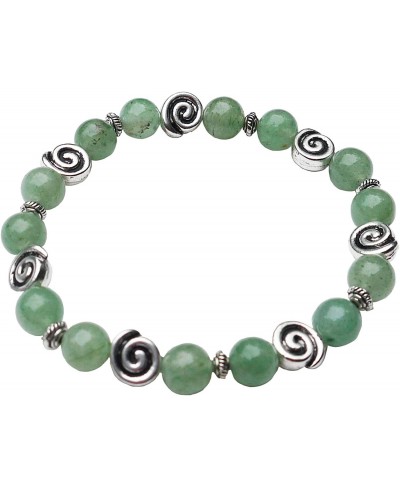 Aventurine Bracelet with Celtic Knot Swirls 7 1/2" Stretch Style $24.03 Strand