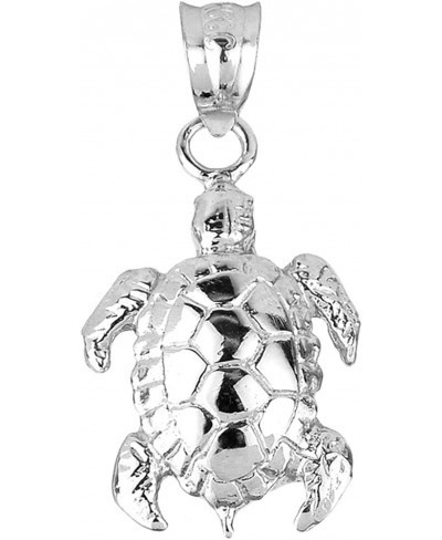 925 Sterling Silver Detailed Turtle Shell Charm Pendant $19.15 Pendants & Coins