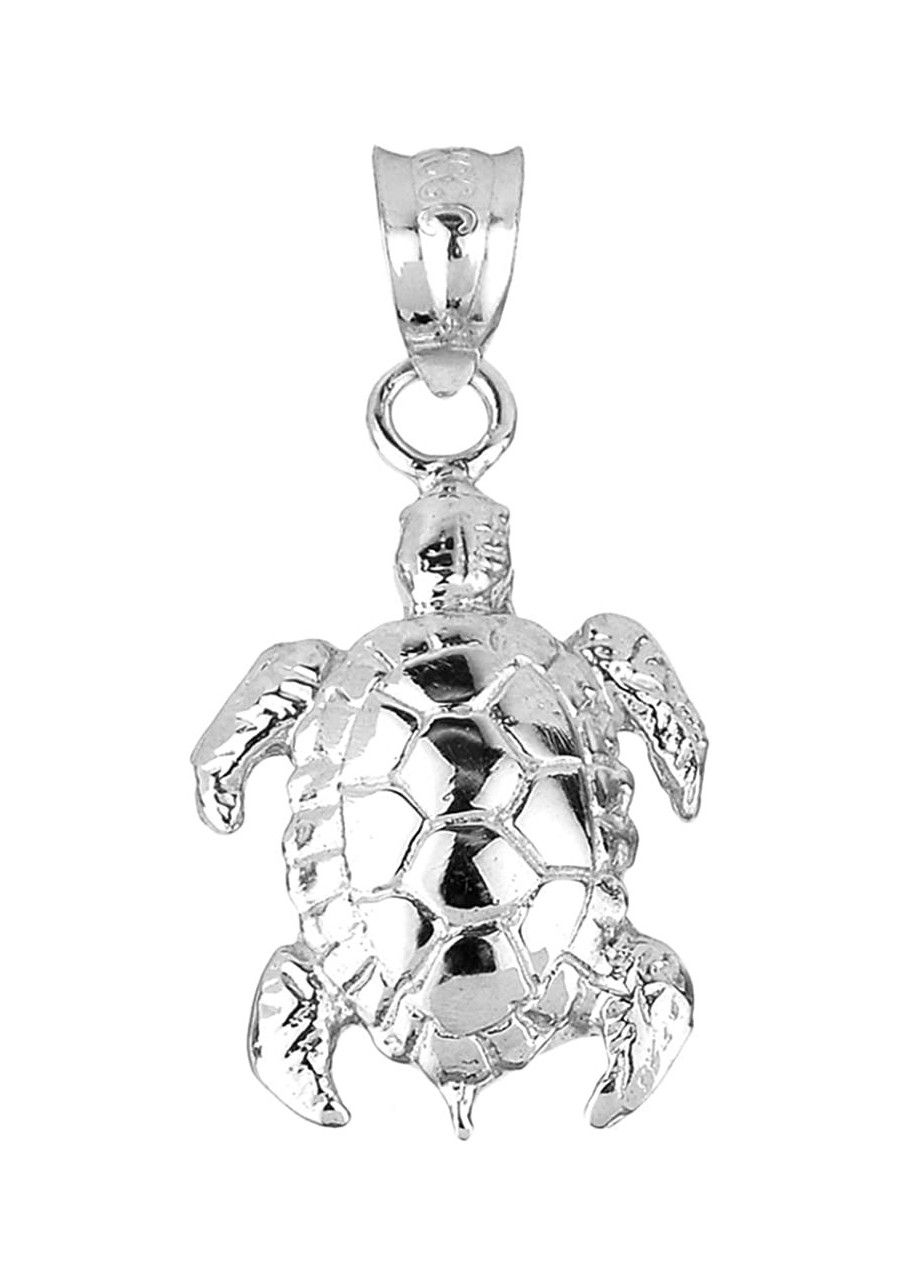 925 Sterling Silver Detailed Turtle Shell Charm Pendant $19.15 Pendants & Coins