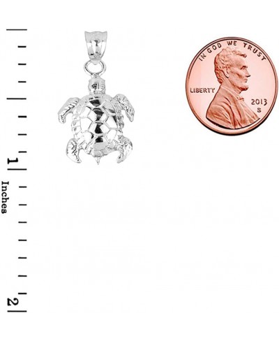 925 Sterling Silver Detailed Turtle Shell Charm Pendant $19.15 Pendants & Coins