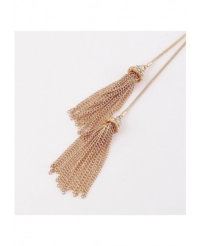 Tassel Pendant Lariat Y Necklace Long Snake Chain Necklaces with Adjustable Crystal Slider Ball $12.91 Y-Necklaces