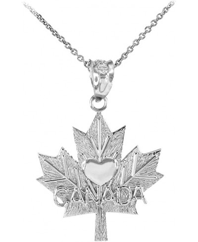 925 Sterling Silver Maple Canada Maple Leaf with Heart Pendant $20.70 Pendants & Coins