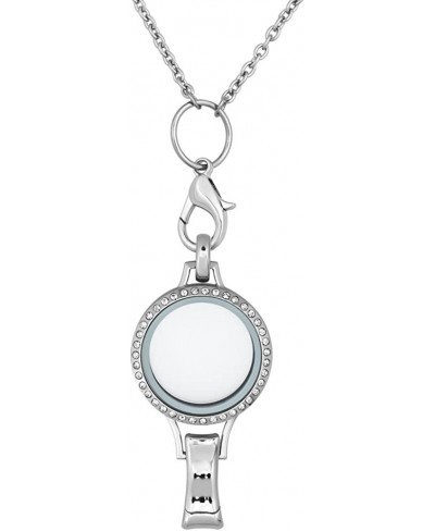 Charmed Craft Stainless Steel Glass Floating Charm Living Memory Locket Lanyard Badge Holder 18''Necklace $18.60 Lockets