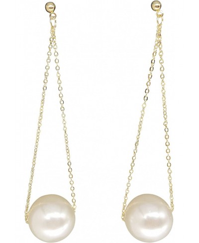 Women's Fashion Big Dangle pearl Earrings Long Drop Earrings Weddings Dainty Earrings $11.25 Drop & Dangle