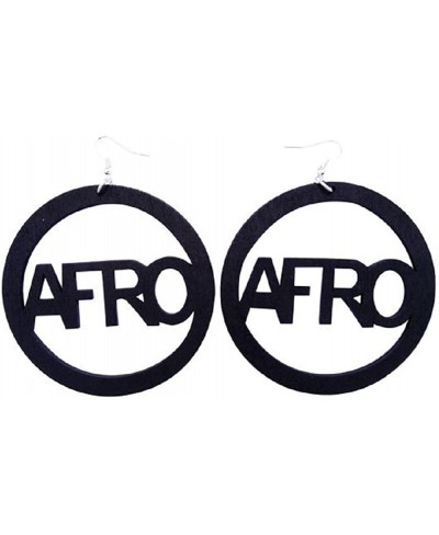 Afro" Wooden Earrings $8.99 Hoop