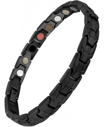 Titanium Magnetic Bracelet for Women Elegant Energy Therapy Bracelets Jewelry Relieve Arthritis Pain (Black 7.08) $27.92 Link