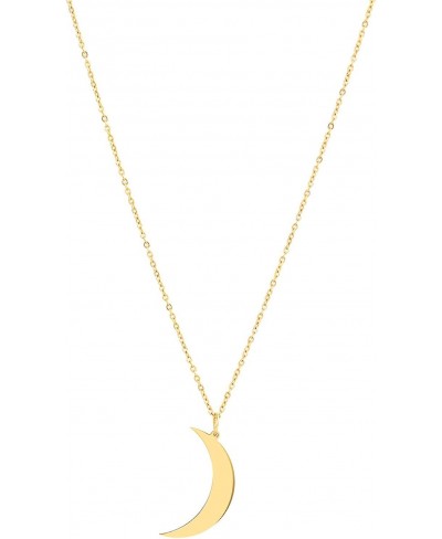 Crescent Moon Necklace 18K Gold Plated Stainless Steel Crescent Moon Pendant Necklace Delicate Dainty Crescent Necklace for W...