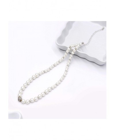 Teardrop Pearl Gold Necklace Stone Bead Charm Station Pearl Layered Boho Necklace for Women $20.04 Chokers