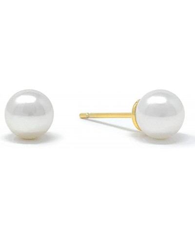 Women's Small Stud Earrings with White Crystal Pearls from Swarovski $21.59 Stud