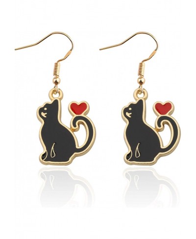 Cat Earrings Kitty Earrings Cat Jewelry Cat Lover Gift Animal Earrings Cat Dangle Earrings Cat Memorial Gifts Birthday Gifts ...