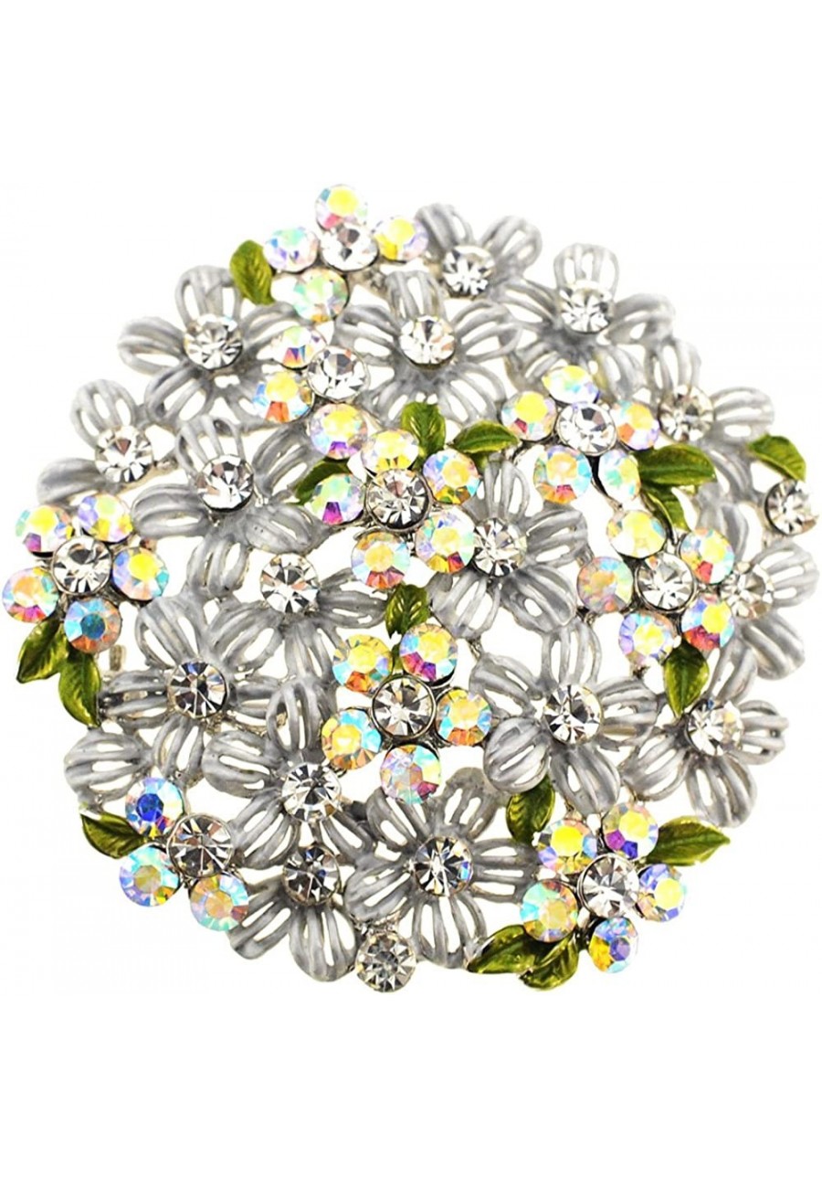 White Flower Bridal Wedding Crystal Pin Brooch and Pendant $27.48 Brooches & Pins