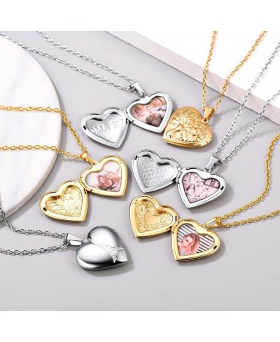 Heart Locket Necklace for Women Girls Platinum/18K Gold Plated Classic Lockets Jewelry That Holds Pictures with Constellation...