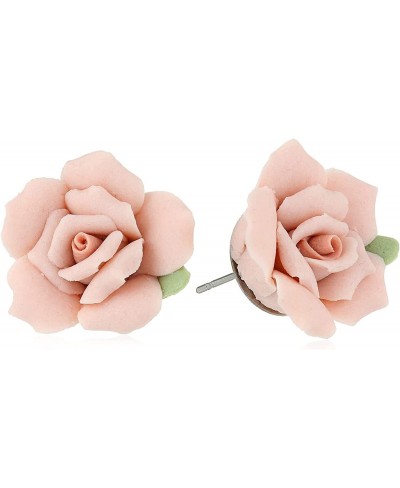 Classic Porcelain Rose Post Earrings $17.84 Stud