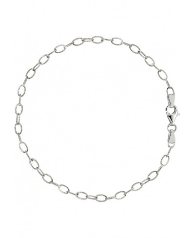 Oval Shaped Twisted Cable Link Anklet In Sterling Silver $50.40 Anklets