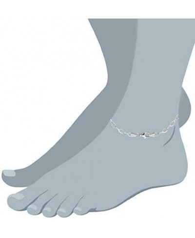 Oval Shaped Twisted Cable Link Anklet In Sterling Silver $50.40 Anklets