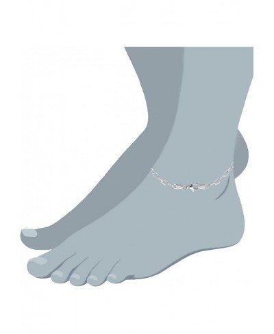 Oval Shaped Twisted Cable Link Anklet In Sterling Silver $50.40 Anklets