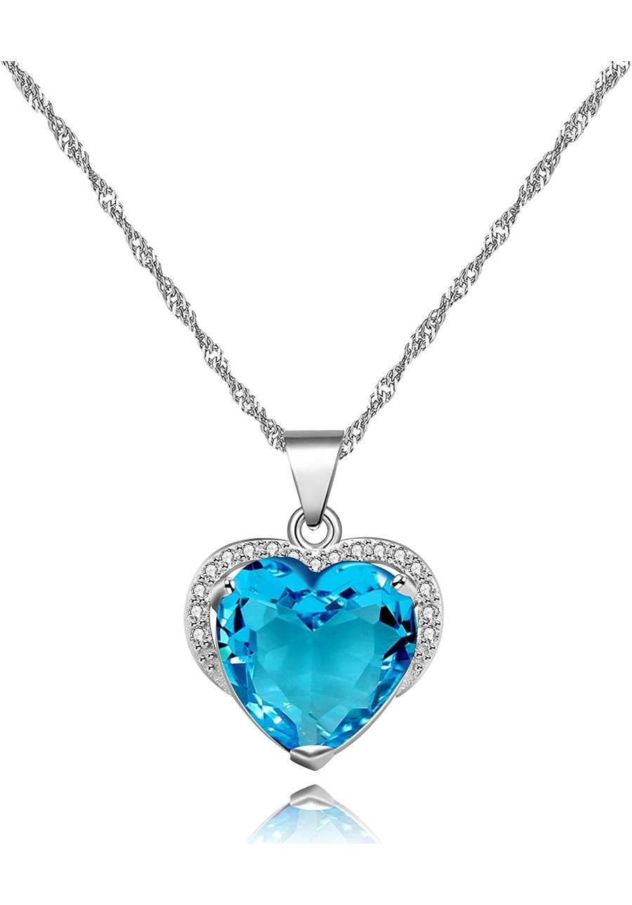 Crystal Heart Pendant Necklace Wedding Promise Jewelry Women DZ006 $8.01 Pendant Necklaces