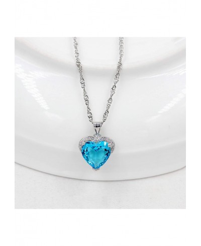 Crystal Heart Pendant Necklace Wedding Promise Jewelry Women DZ006 $8.01 Pendant Necklaces