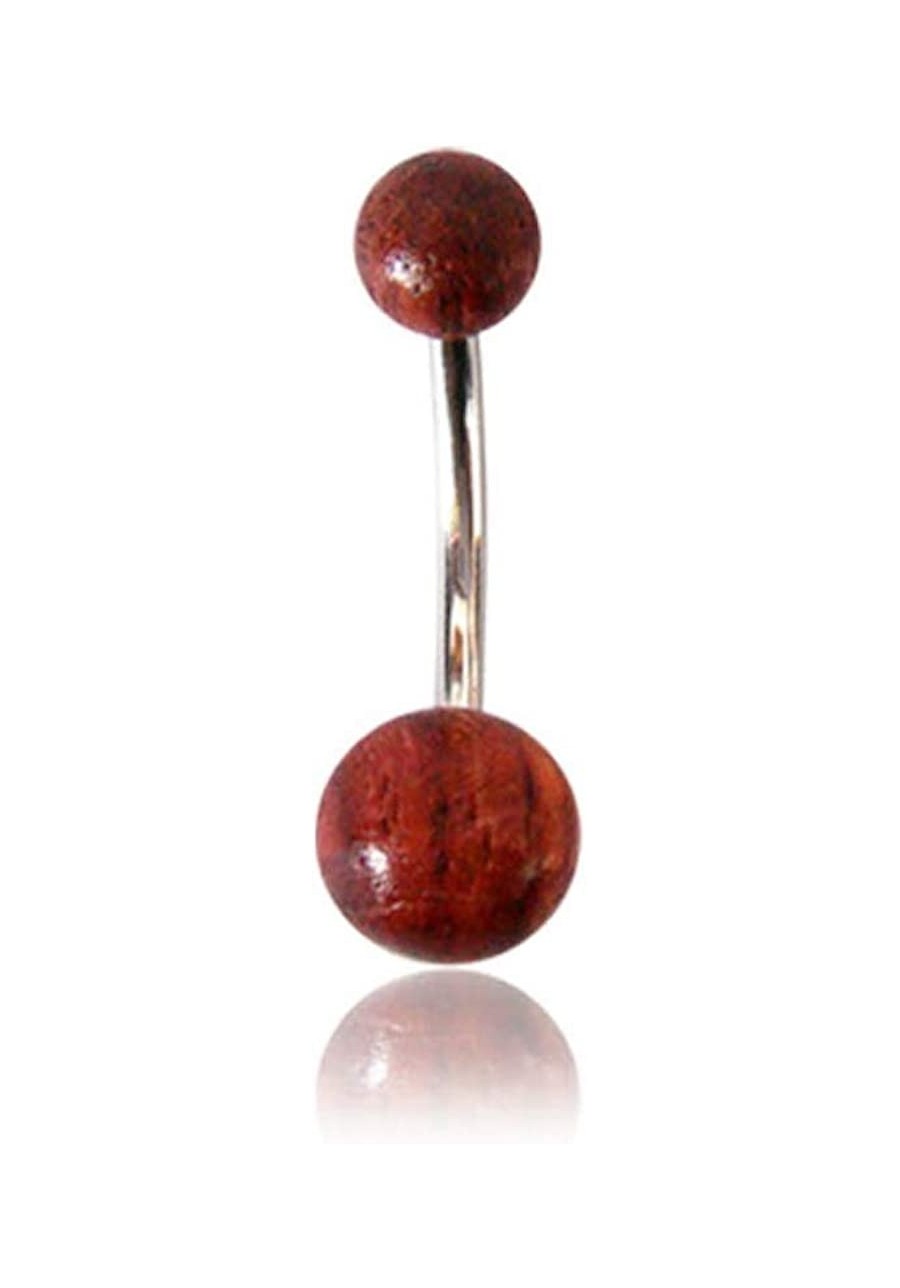 Organic Wood Belly Button Ring Piercing for Women - Navel Belly Button Rings with Surgical Steel $14.49 Piercing Jewelry