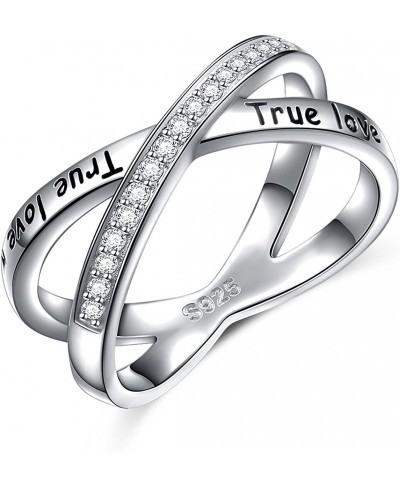 Purity Ring S925 Sterling Silver True Love Waits Infinity Criss Cross Rings for Women Lady $16.77 Statement