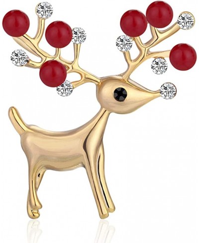 Christmas Deer Brooch Rhinestone Crystals Pin Xmas Label Pin Breast Pin Christmas Jewelry Gift for Women Girl $8.93 Brooches ...