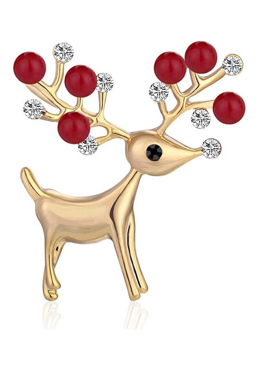 Christmas Deer Brooch Rhinestone Crystals Pin Xmas Label Pin Breast Pin Christmas Jewelry Gift for Women Girl $8.93 Brooches ...