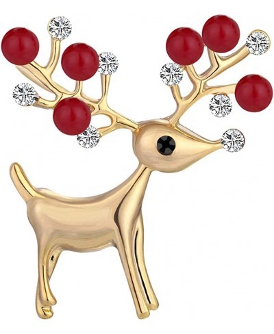 Christmas Deer Brooch Rhinestone Crystals Pin Xmas Label Pin Breast Pin Christmas Jewelry Gift for Women Girl $8.93 Brooches ...