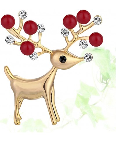 Christmas Deer Brooch Rhinestone Crystals Pin Xmas Label Pin Breast Pin Christmas Jewelry Gift for Women Girl $8.93 Brooches ...