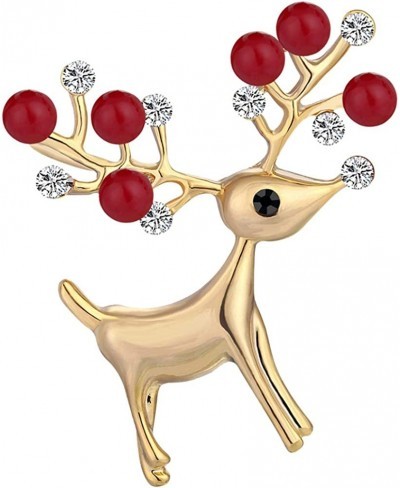 Christmas Deer Brooch Rhinestone Crystals Pin Xmas Label Pin Breast Pin Christmas Jewelry Gift for Women Girl $8.93 Brooches ...