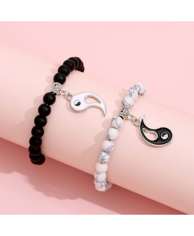 Matching Bracelets for Couples Best Friends Yin Yang Friendship Relationship Bracelet for BFF Boyfriend Girlfriend Christmas ...