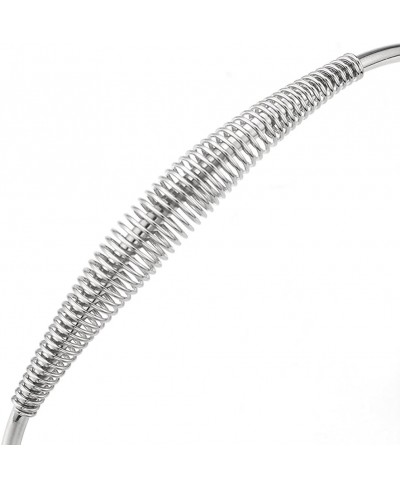 Elastic Adjustable Stainless Steel Cuff Bangle Bracelet for Women with Balls and Cable $10.90 Cuff