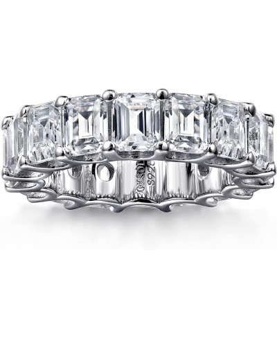 Eternity Ring 925 Sterling Silver Ring for Women 5.5mm Cubic Zirconia Ring Eternity Engagement Wedding Band Ring $25.68 Etern...