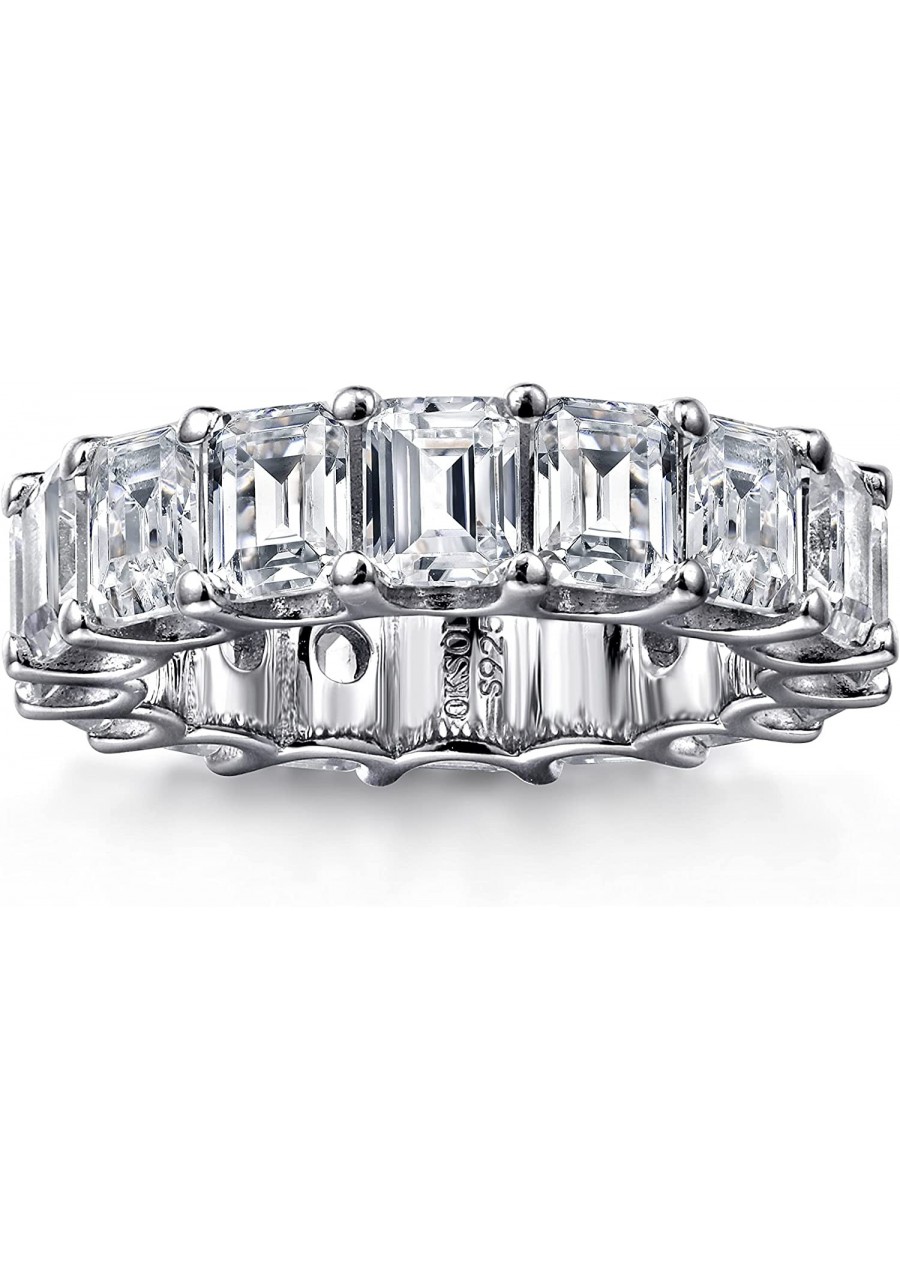 Eternity Ring 925 Sterling Silver Ring for Women 5.5mm Cubic Zirconia Ring Eternity Engagement Wedding Band Ring $25.68 Etern...