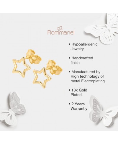 18K Gold-Plated Star Stud Earrings Cute Handcrafted Earring Set $18.12 Stud