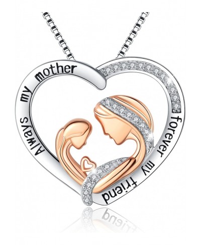 Family Necklace S925 Sterling Silver Father Mother and Baby Always My Mother Forever My Friend Pendent Necklaces Jewelry Birt...