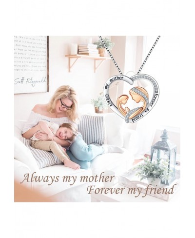 Family Necklace S925 Sterling Silver Father Mother and Baby Always My Mother Forever My Friend Pendent Necklaces Jewelry Birt...