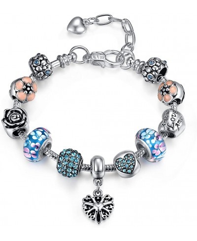 Sterling Silver Charm Bracelet Four Leaf Clover Diamond Charm Bracelet $13.75 Strand