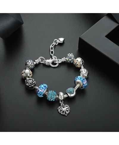 Sterling Silver Charm Bracelet Four Leaf Clover Diamond Charm Bracelet $13.75 Strand