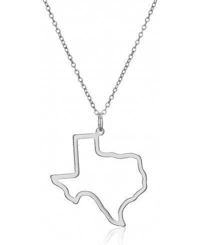 American States Necklaces for Women - Rhodium Plated 925 Sterling Silver Necklace with Choice of US State Charm and 18 Inch C...