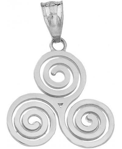 Dazzling 925 Sterling Silver Irish Celtic Knot Triskele Triple Spiral Charm Pendant $20.48 Pendants & Coins