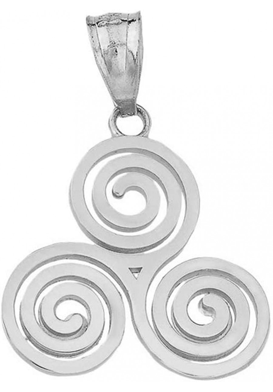 Dazzling 925 Sterling Silver Irish Celtic Knot Triskele Triple Spiral Charm Pendant $20.48 Pendants & Coins