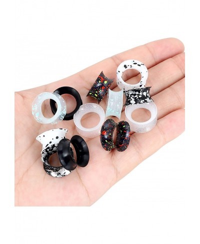 12pcs Black White Silicone Tunnels Double Flared Flexible Ear Skin Stretcher Plugs Gauges Size 2g to 5/8 $12.31 Piercing Jewelry